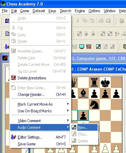 Game editing 37 audio comment new menu
