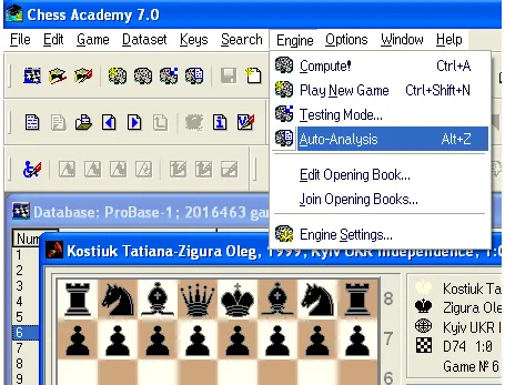 Chess Engine 14 auto analysis mode2