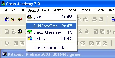 Datasets 9 build chess tree dataset menu