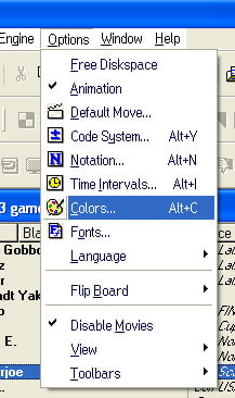color settings options menu