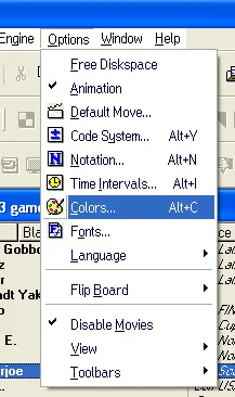 Program options 28 color settings options menu