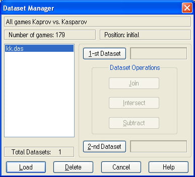 dataset manager window