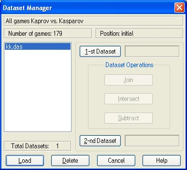 Datasets 4 dataset manager window