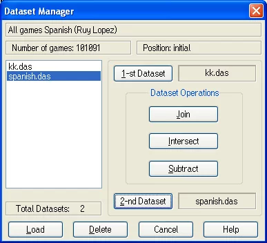 Datasets 5 dataset manager window2