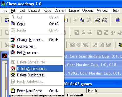 delete annotations edit menu