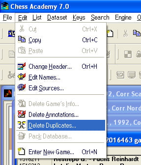 delete duplicates edit menu
