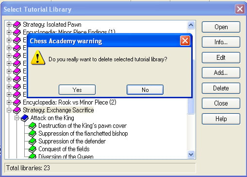 delete tutorial library