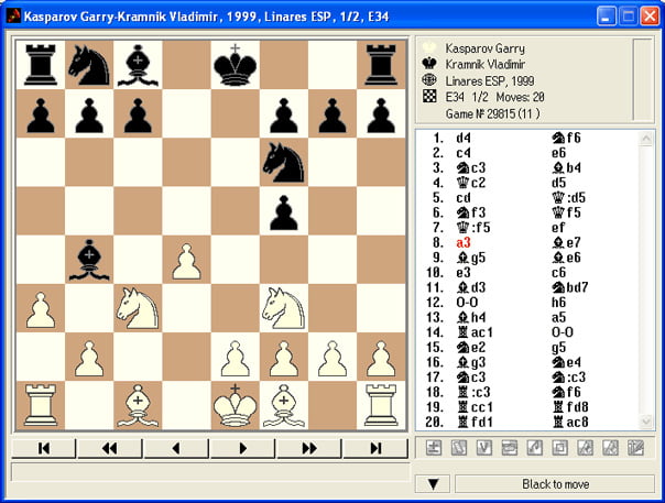 Viewing chess games 1 displaying game related information
