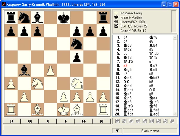 Viewing chess games 1 displaying game related information