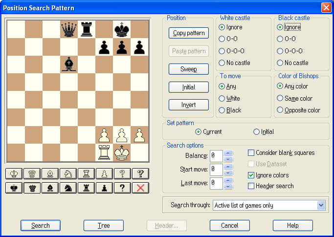Search options 10 entering pieces on the chessboard