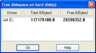 free diskspace on harddisk