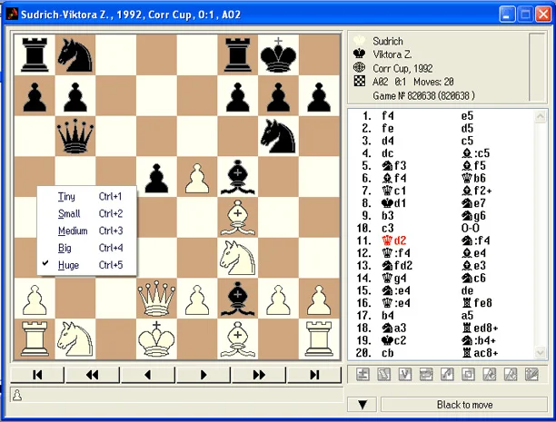 Program options 20 hige board size