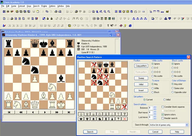 Search options 30 position shape search pattern
