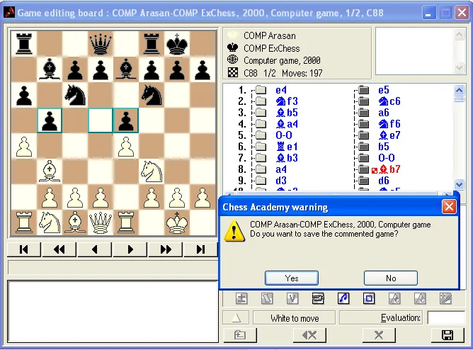 Game editing 53 save commented game