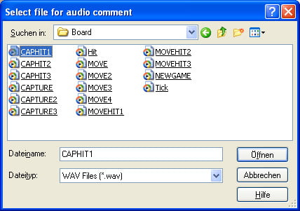 select file audio dialog window