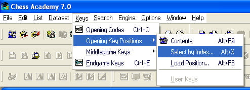 select key positions opening keys