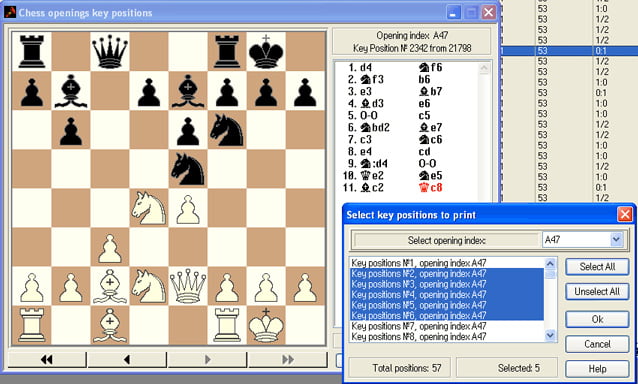 select key positions to print