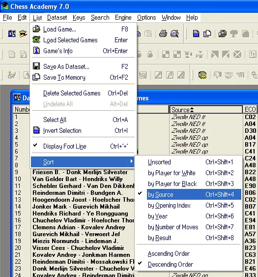 Sortings 11 sort by source menu