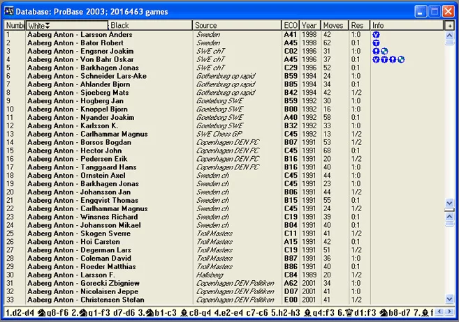 Sortings 3 sort player for white gamelist