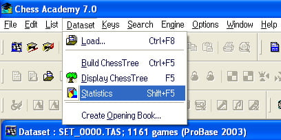 statistics dataset menu