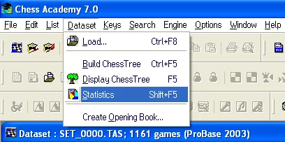 Datasets 25 statistics dataset menu