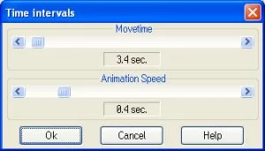 Program options 35 time intervals dialog window