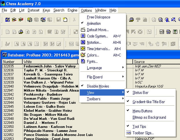 Program options - Chess Academy Software & Book Publisher