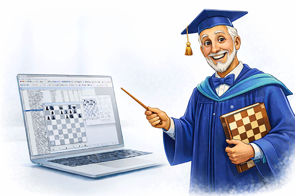 professor-laptop Professor and Chess Academy Software